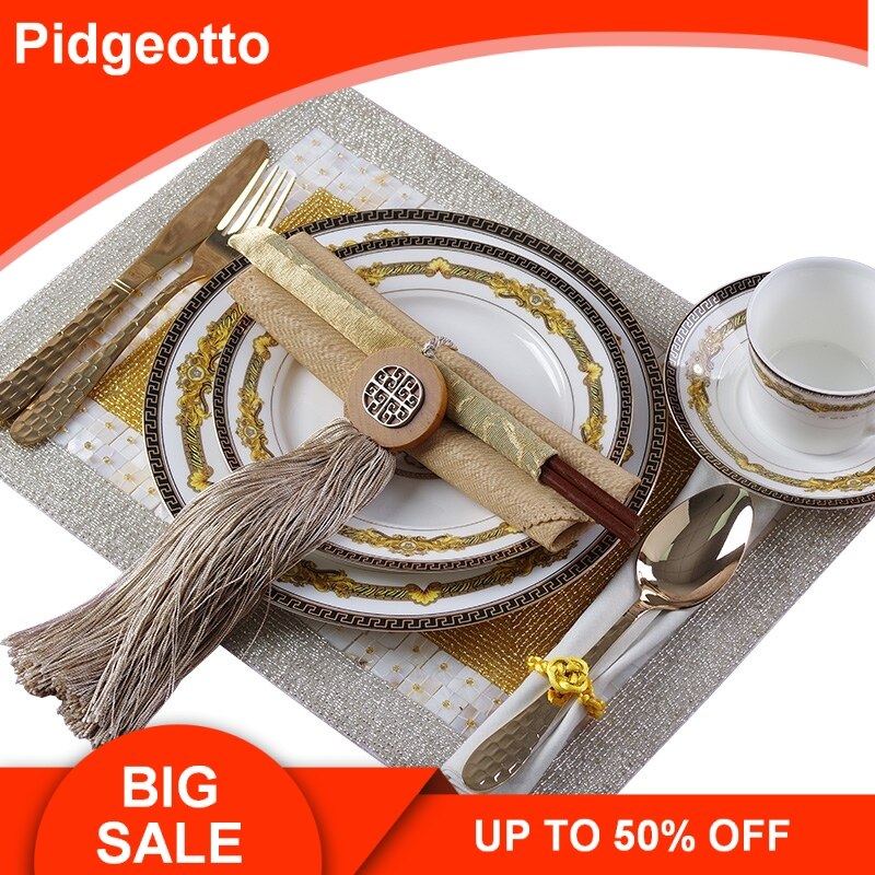 European Style Luxury Dishes Bone China Ceramic Flat Steak Dinner Plates Tableware Plate Western Clubhouse Upscale Tableware