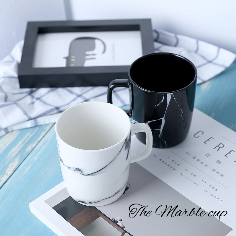12OZ 350ML Modern Marble Decorative Pattern Ceramic Mug Home Office Porcelain Coffee Milk Tea Drinking Mug Drinkware
