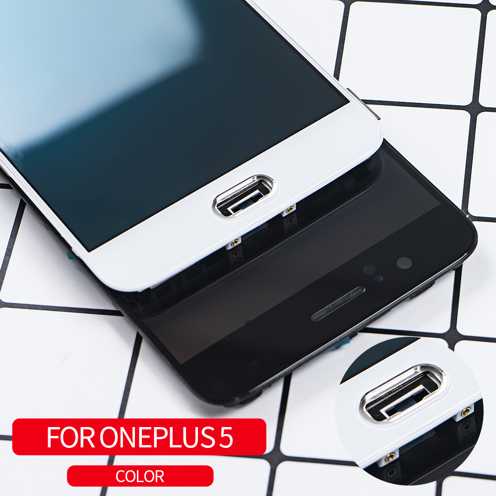 AMOLED 5.5 "LCD dla Oneplus 5 A5000 wyświetlacz LCD rama ekranu dotykowego Digitizer montaż dla OnePlus5 A5000 wyświetlacz LCD wymiana