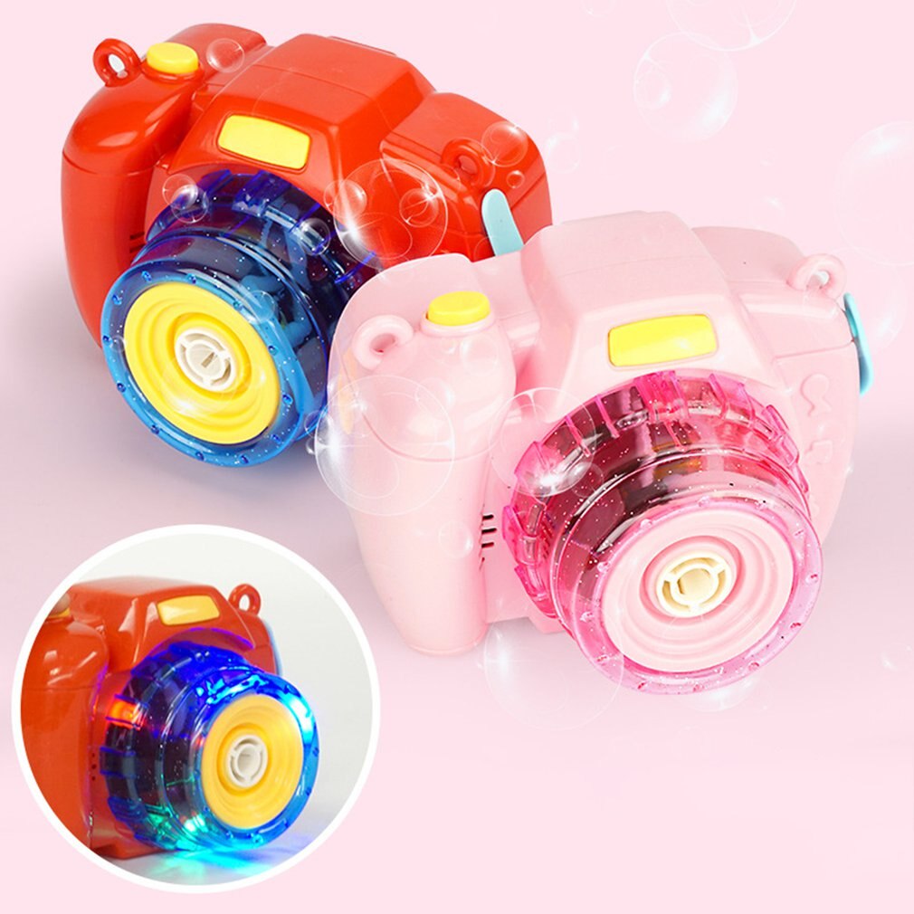 Netto Rode Camera Bubble Machine Speelgoed Jongen Meisje Lichte Muziek Elektrische Kinderen Blazen Bubble Outdoor Vierkante Speelgoed