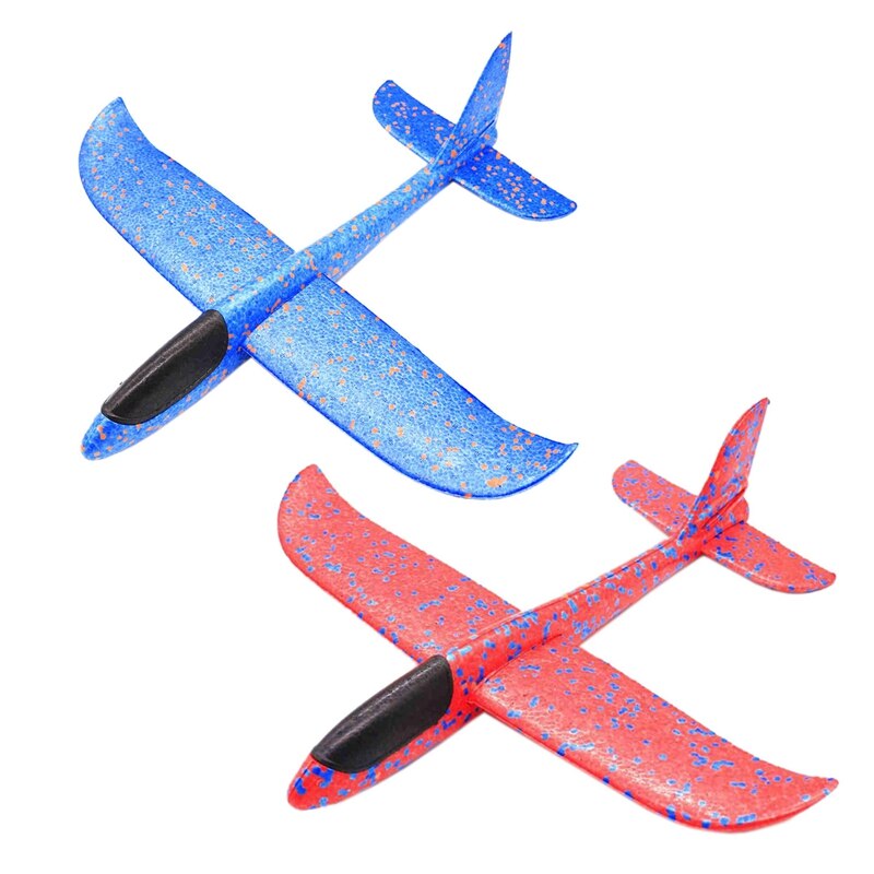 48Cm Hand Throw Lighting Up Flying Glider Plane Glow In The Dark Toys Foam Airplane Model Led Flash Games Toys For Children- Red