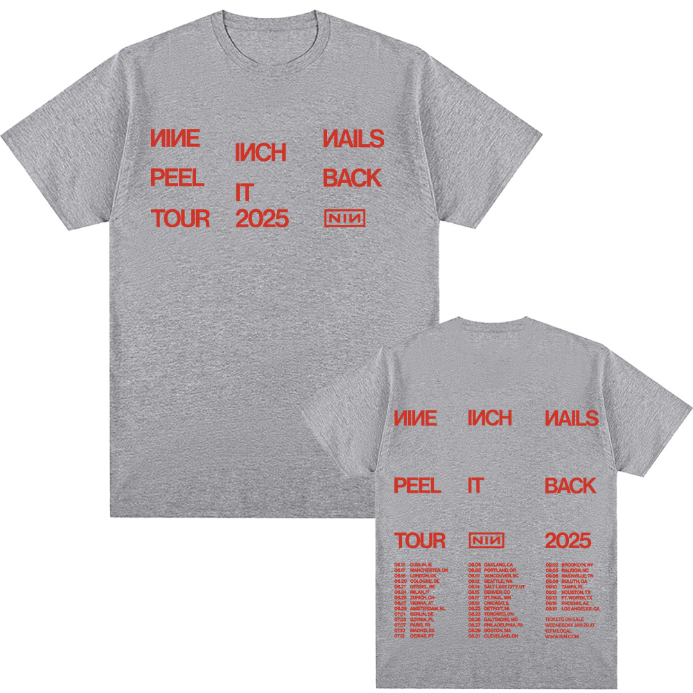 Nine inch nails peel it back tour-t-shirts til mænd og kvinder, sommer-t-shirts, blødt bomuldstøj: Xs / Himmelblå