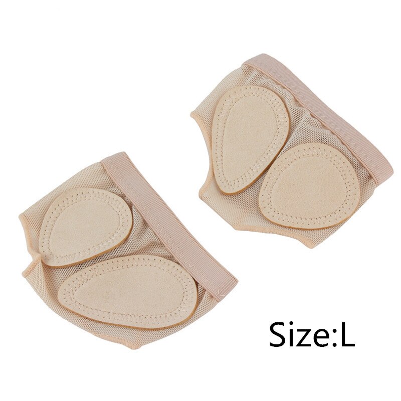 1 paar XS-XL Atmungsaktive Bauch Dance Ballett Halb Sohle Elastische Kappe Pad: Nude-L