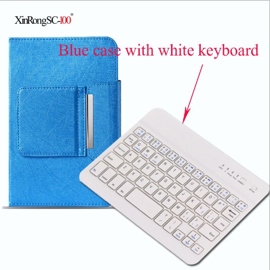 Til huawei mediapad  t3 10 ags -w09 ags -l09 honor play pad 9.6 tommer tablet aftagelig trådløst bluetooth tastatur pu cover cover: 8