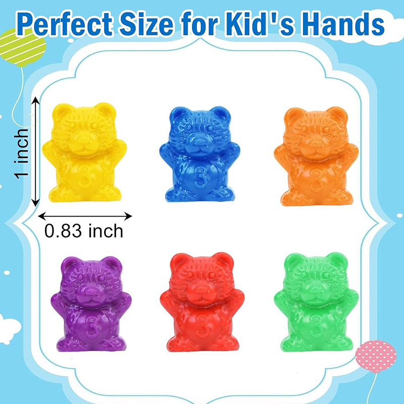 Counting Bears Matching Games Color Sorting Bowls Tweezers Preschool Learning Education Montessori Toys for Kids Girls Boys