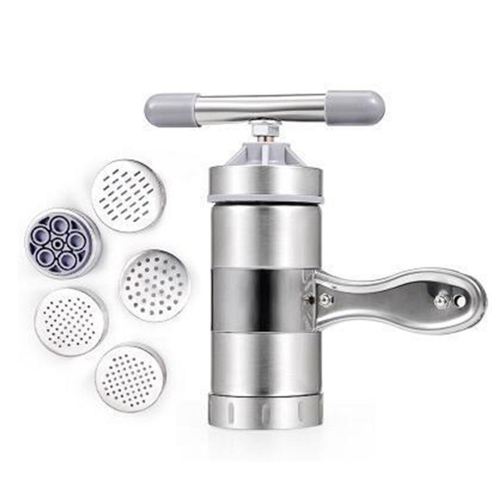 Stainless Steel Manual Noodle Pasta Maker Press Spaghetti Kitchen Tool Mould Stainless steel: Black