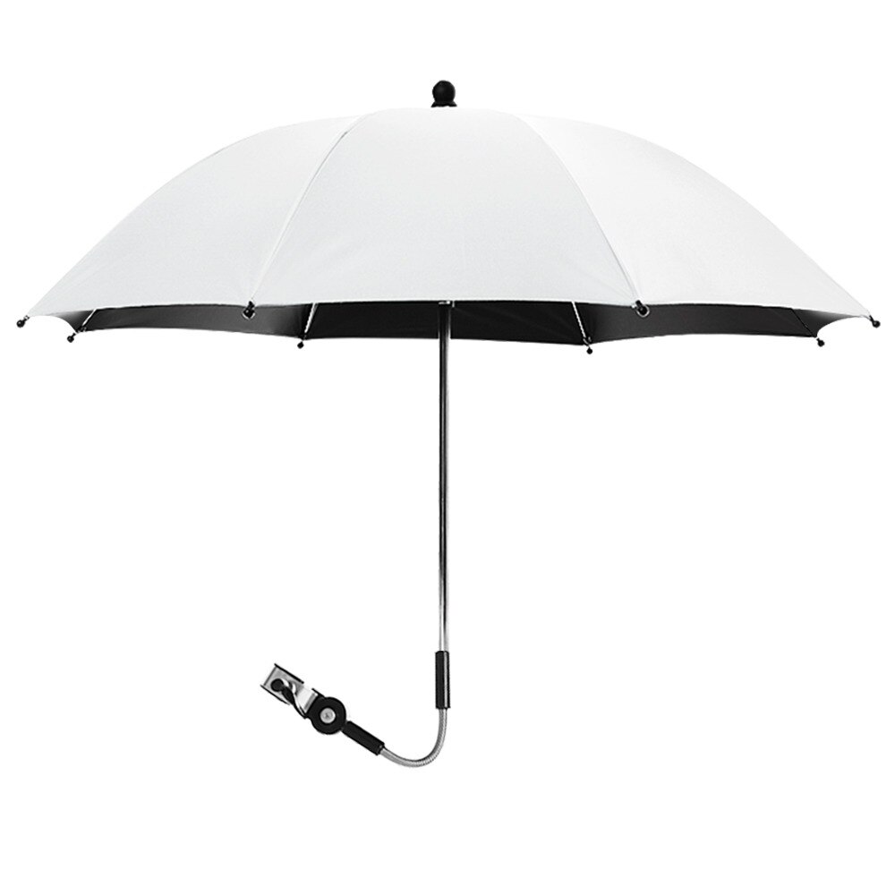 Universele Parasol Voor Kinderwagens En Buggy Kinderwagen Paraplu Voor Zon En Met Regenhoes Uv 50 +: White