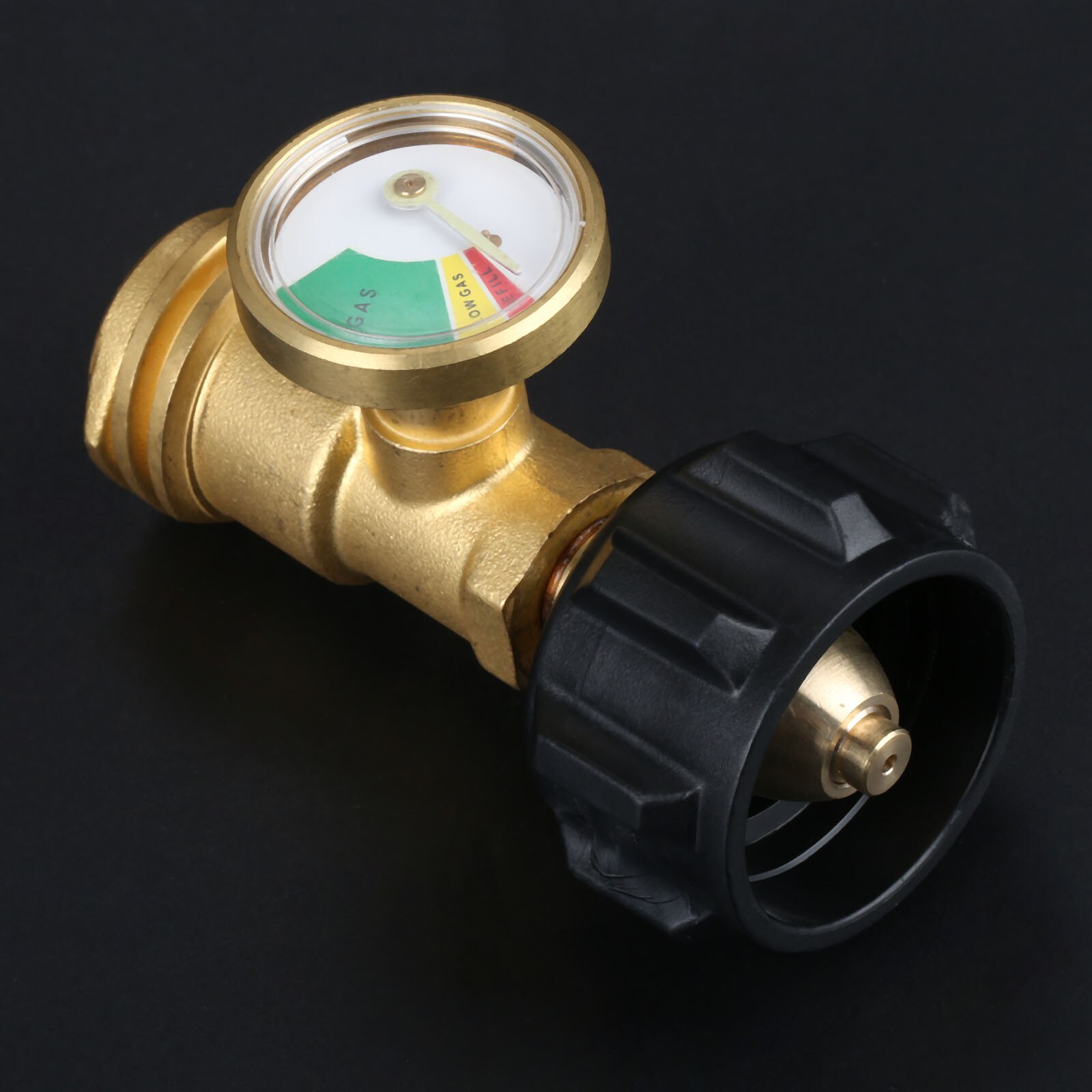 Brass Propane Fuel Tank Adapter Gauge Pressure Meter Gas Level Indicator Leak Detector for RV Camper Cylinder BBQ Grill Heater