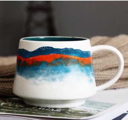 350ml creativa tazas de café de cerámica caja de Oficina hogar tazas de café de la taza de té de porcelana tazas para beber agua: Púrpura