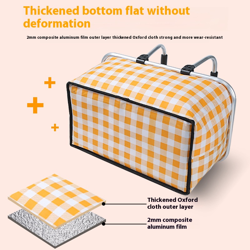 Caja de cesta de Picnic plegable, bolsa térmica de papel impermeable para alimentos, cesta de bolsa refrigeradora con asa, bolsas de de alimentos de gran capacidad