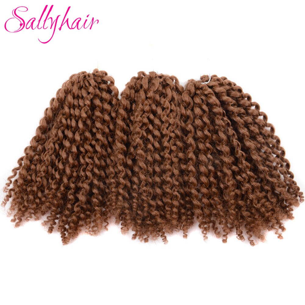 3 unids/set trenzas de ganchillo sintéticas Marley trenza Marlibob Ombre negro marrón púrpura rizado Crochet Jumbo trenzado extensiones de cabello