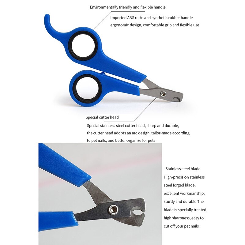 Coupe-ongles en acier inoxydable pour chien et chat, ciseaux de toilettage, fournitures pour animaux de compagnie