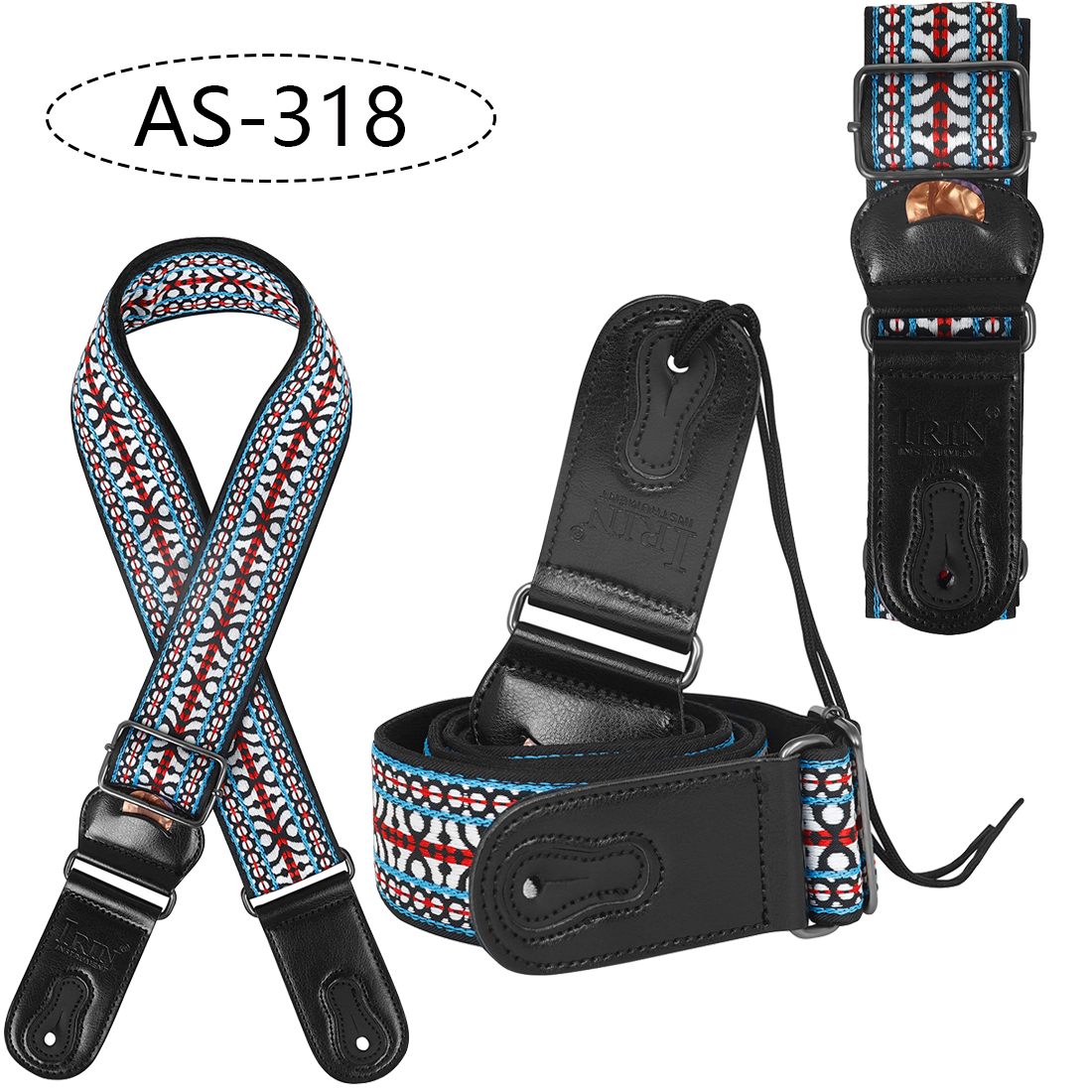 Correa de guitarra para bajo, correas bordadas de cuero y algodón, correa ajustable para el cuello con selección, accesorios para bajo y guitarra acústica eléctrica: Transparente