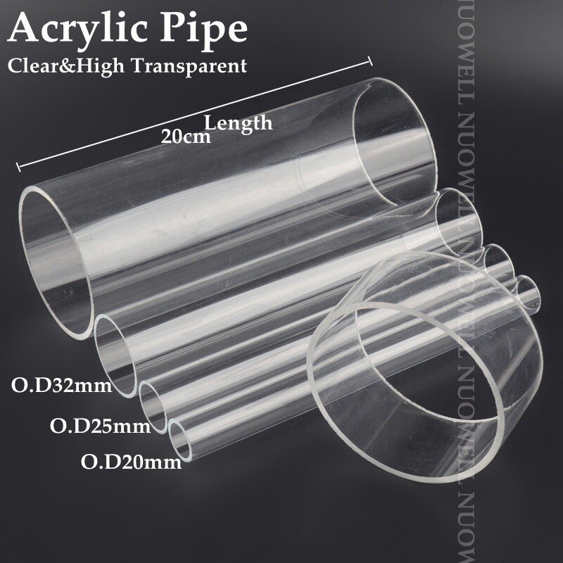 Conector de tubo de plexiglás transparente, , 20 ~ 32mm, 1 ud.: 25mm / Acrylic Pipe 20cm