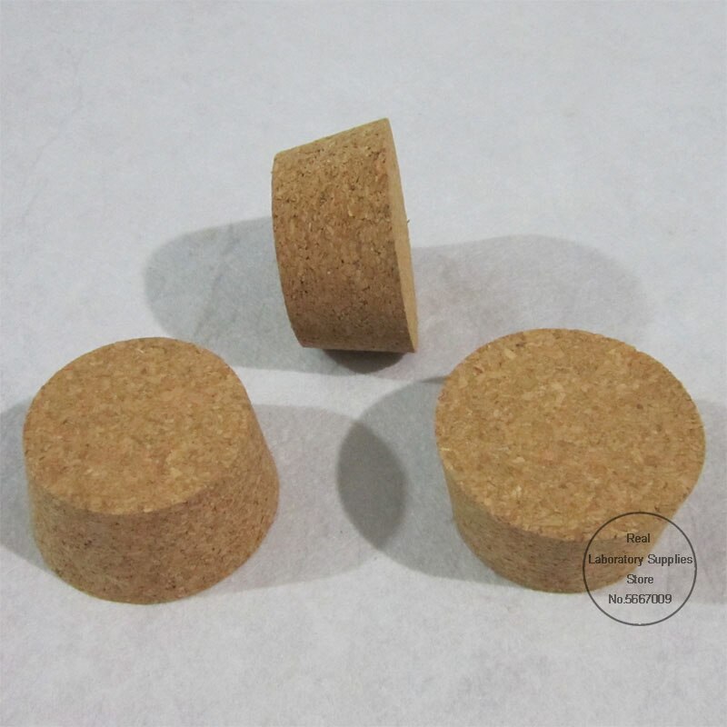 Tapones de tubo de prueba de corcho de madera para laboratorio, tapón de vidrio para botella de vino, sello de té, 72x61x35mm, para experimento escolar o doméstico