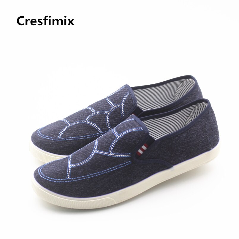 Cresfimix chaussures maskulines mann plus size blå dongerisko herre kule komfortable slip-on sko herre kule sko  b863