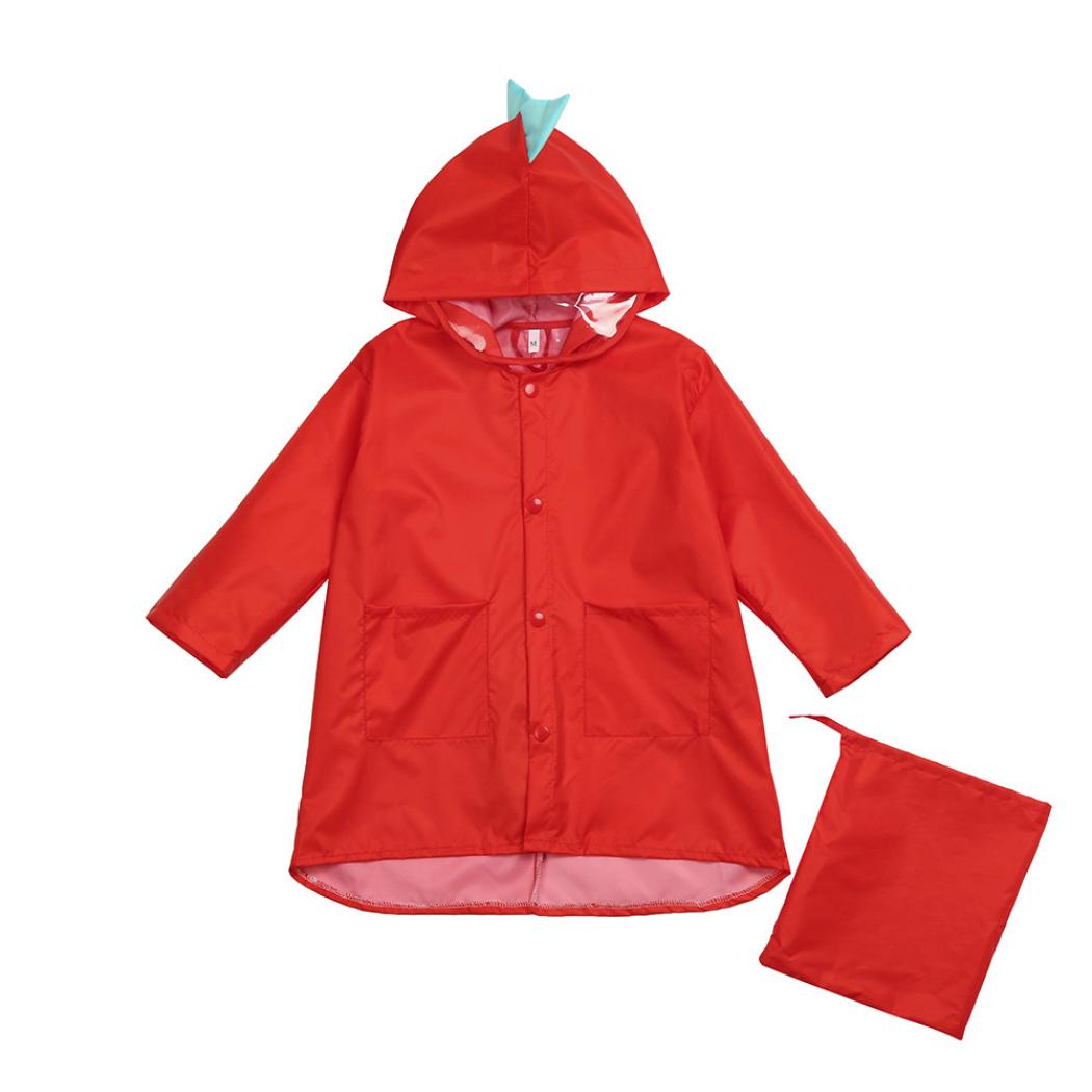 Hooded Dino Rain Coat with Pouch