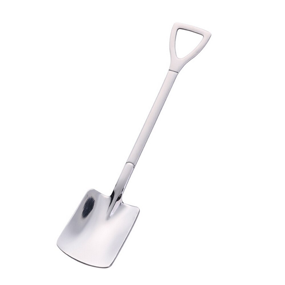 Coffee Spoon Ice Cream Spoon Tableware Stainless Steel Decoration Kitchen Bar Supplies Retro Shovel Tea Spoon: silver A1