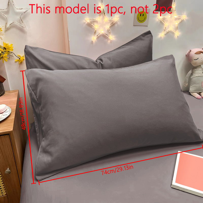 1 Piece Of Matte Solid Color Pillowcase, Bedroom Pocket Sealed Soft Pillowcase, Bedding: Dark Grey