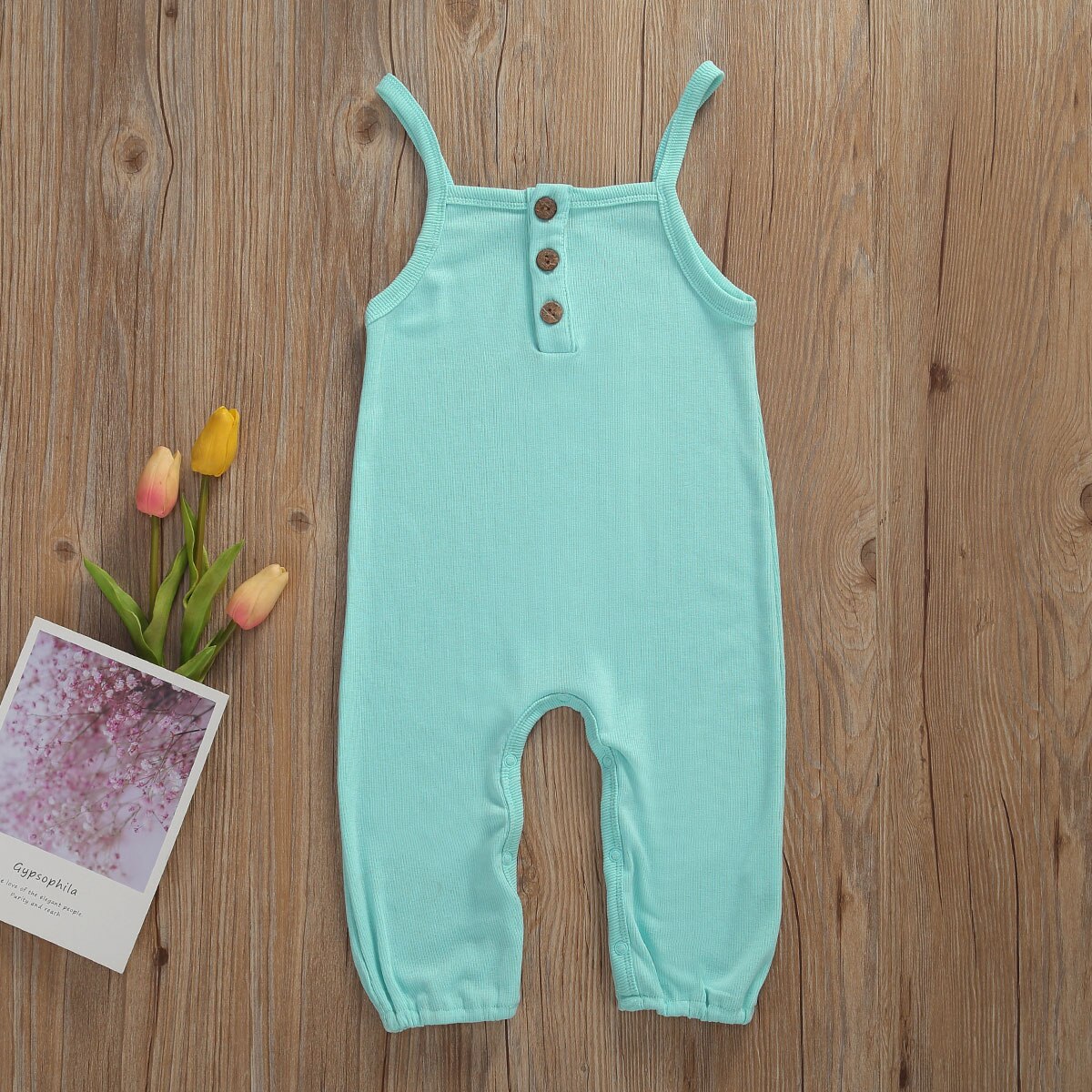 Bambino del bambino Infantile Del Bambino Delle Ragazze Dei Ragazzi Vestiti Senza Maniche A Coste Pagliaccetto Tuta Tuta di Estate di Un Pezzo Solido Abiti di Cotone