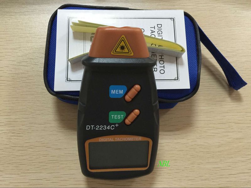 LCD Digital Photo Tachometer RPM Meter 2.5 to 999.9 RPM Noncontact Photoelectric Speedometer Tester DT2234C +