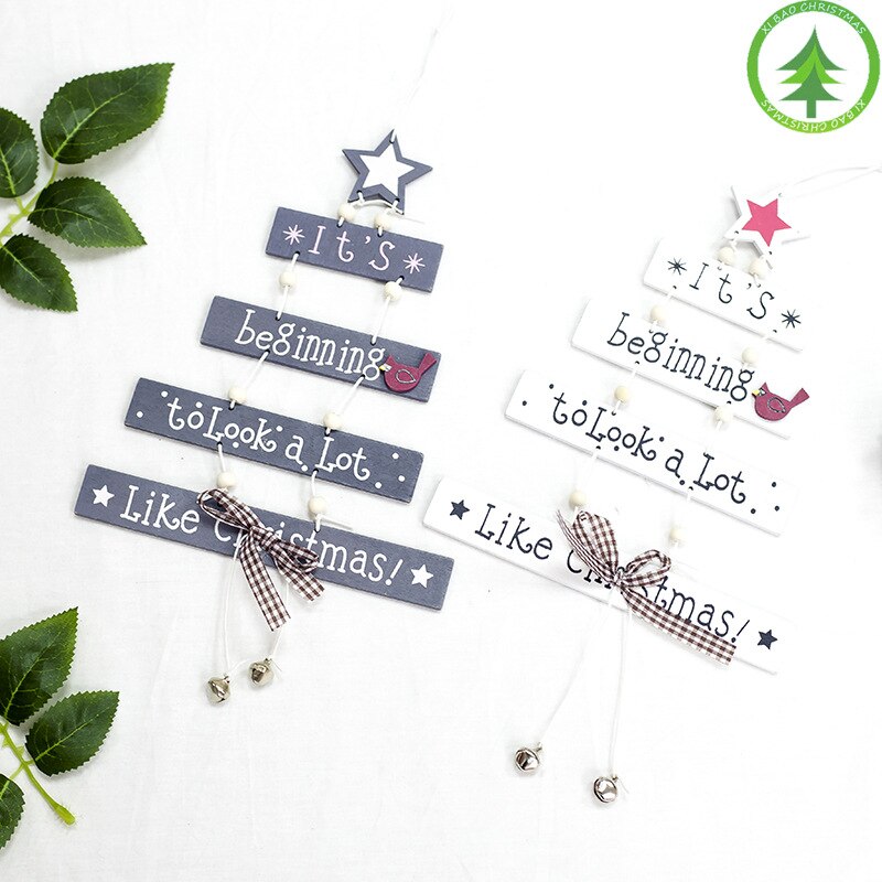 Julemanden år naturligt træ juledør træ ornamenter vedhæng hængende juleindretning hjemmefestpynt