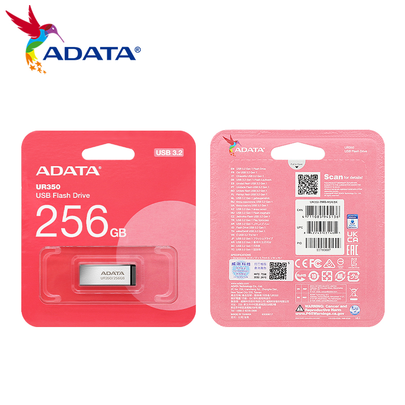 ADATA USB-Flash-Laufwerk USB3.2 UR350 Flash-Speicherstick 32 GB 64 GB 128 GB 256 GB Universal Serial Bus UDisk für Desktop-Laptop