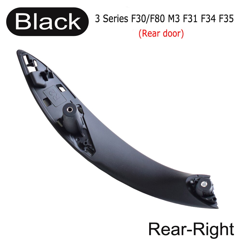 Wewnętrzny uchwyt klamki samochodu osłona wykończeniowa robić naciągania dla BMW F30 F31 F32 F33 F34 F35 F36 F80 lewego prawego wewnętrzny płyta czarny beżowy z włókna węglowego: tylny-dobrze-czarny