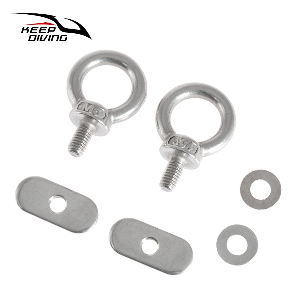 6 Pcs Kayak Rail Accessories Kayak Track Mount Tie Down Eyelet With Screw Nuts For Kayak Canoes Boats Fishing etc