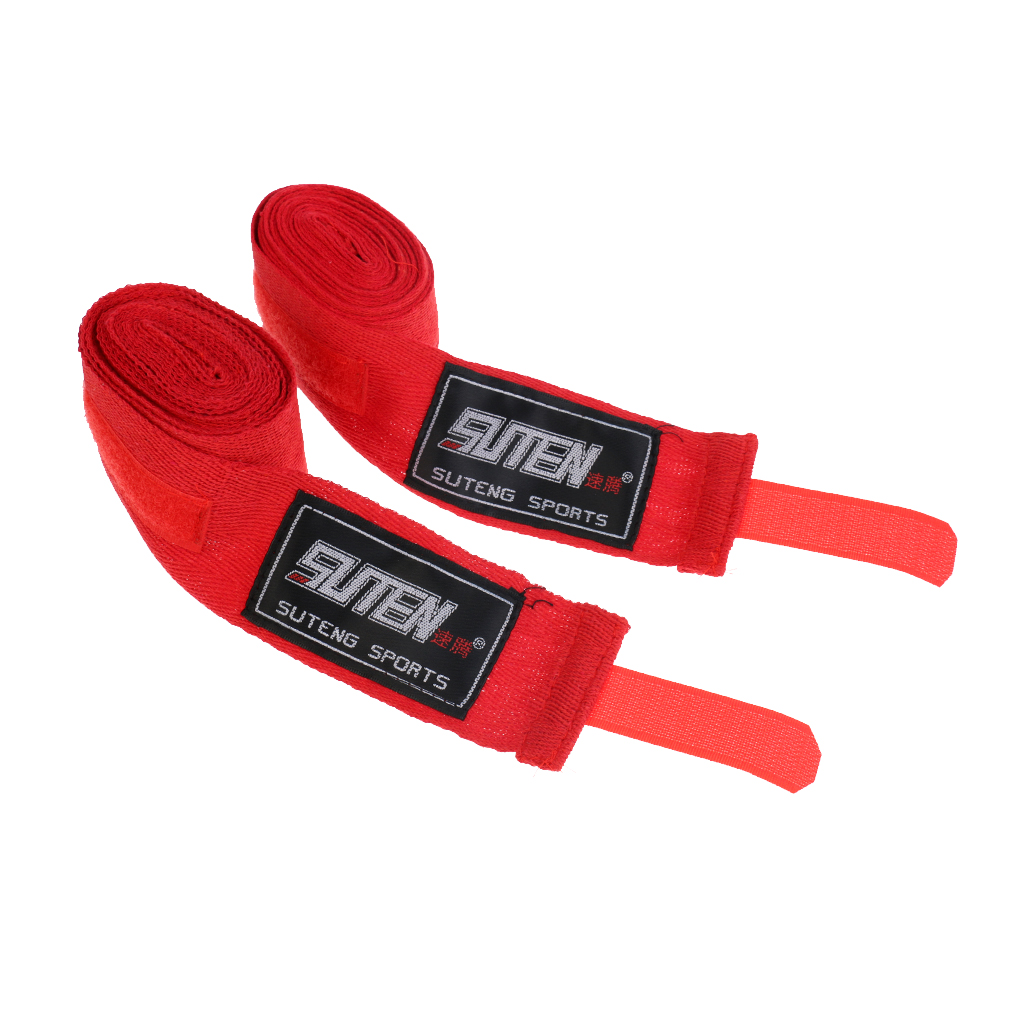 1 Pair Kickboxing Boxing Bandage Tape Wrist Hand Protector Fist Punching Gloves: Red