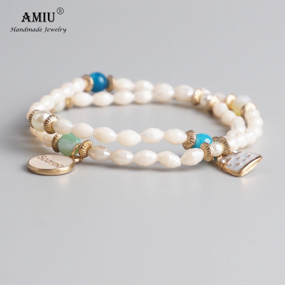 AMIU Handmade Wrap Natural Crystal Bracelet Fancy Jewelry Adjustable Size Brazilian Bracelet For Woman