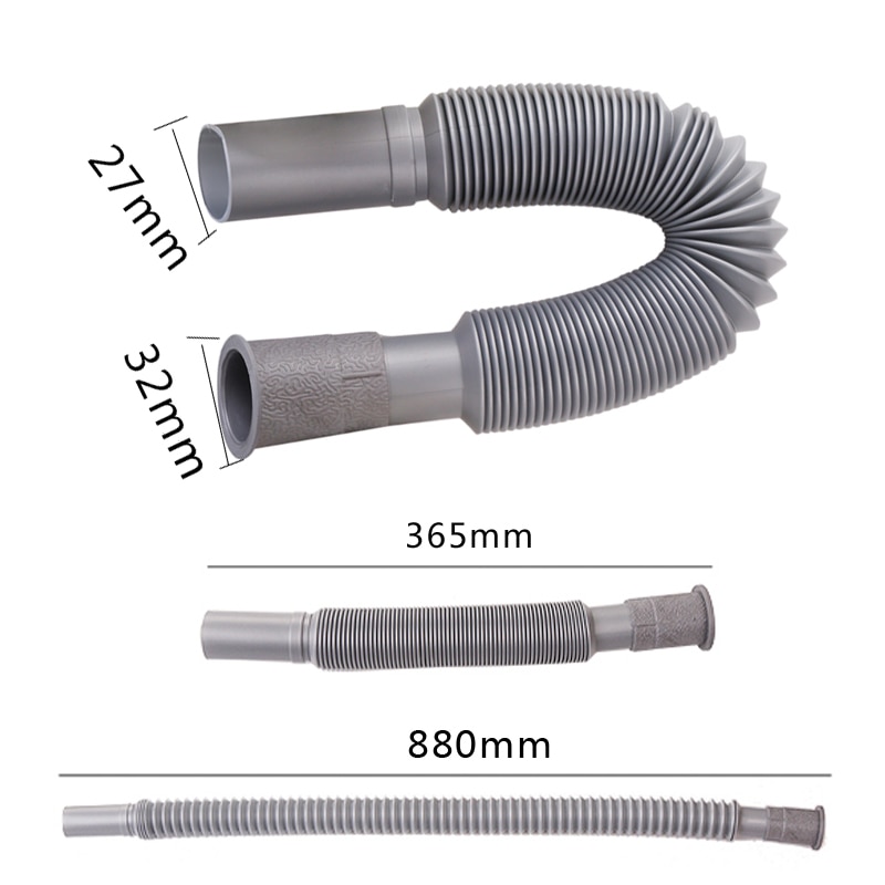 36cm Plastic Cess-Pipe Drain Plumbing Plomberie Flexible Drain Hose Kitchen Sink Hose Pipe Drainer Plumbing Hose Tube Basin Tank