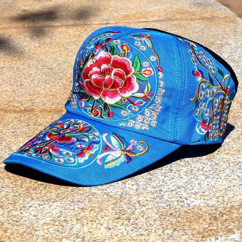Etnisk stil forår sommer broderi baseball kasket dekoration hat motorhjelm top kasket mænds kasket kvindelig hat menneskelig hat panama hat