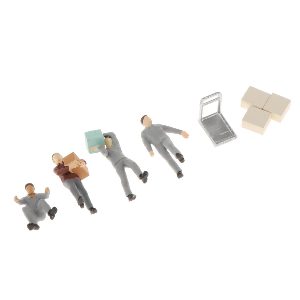 1/64 små mennesker model plast håndtrykt scene karakter reparation mand / ekspres loader bygning tog layout børnelegetøj