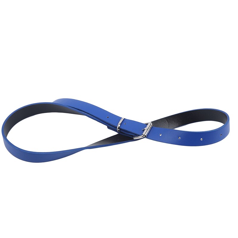 Lente Tieners Riem Casual Retro Pu Microfiber Lederen Riem Gewassen Tailleband Voor Jongens Meisjes Lederen Riem Fabriek Direct Effen: blue
