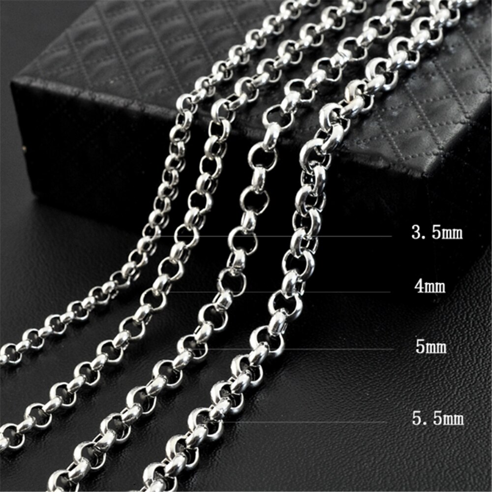 100% 925 lange halsketten aus sterlingsilber mit belcher-kette 3.5 - 5.5mm geeignet für anhänger, thailändischer silberschmuck für damen und herren