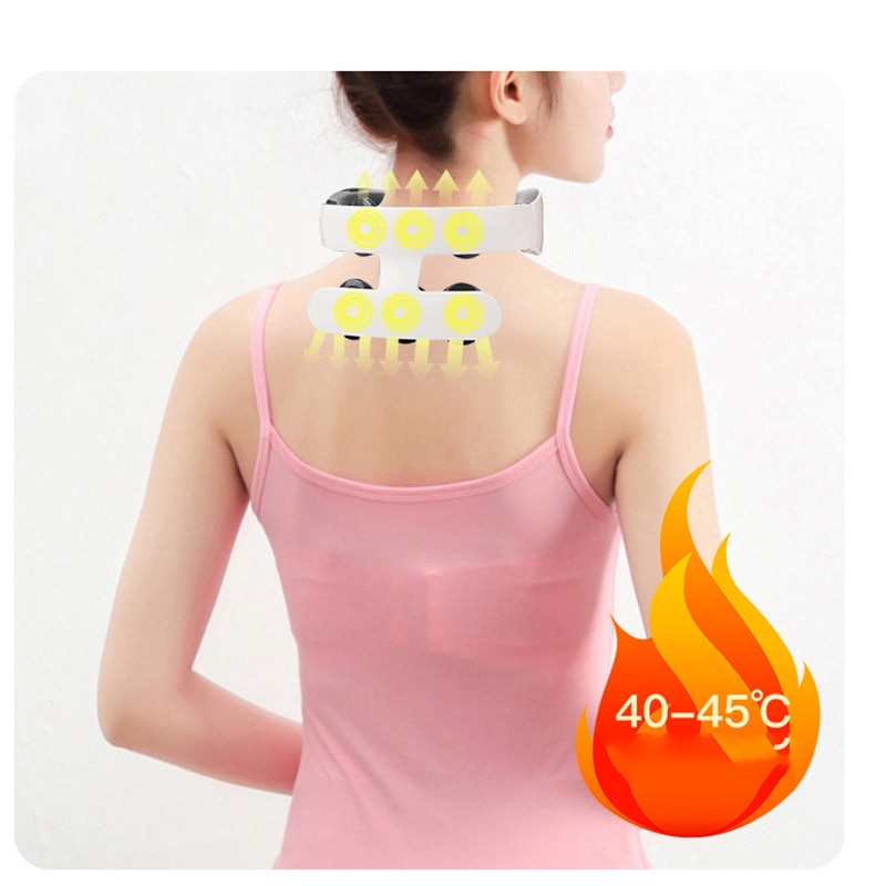 6 Head Neck Massager Smart Massager With Heating Electric Cervical Vertebra Pain Relief Tool Neck Back Relaxtion Health Care