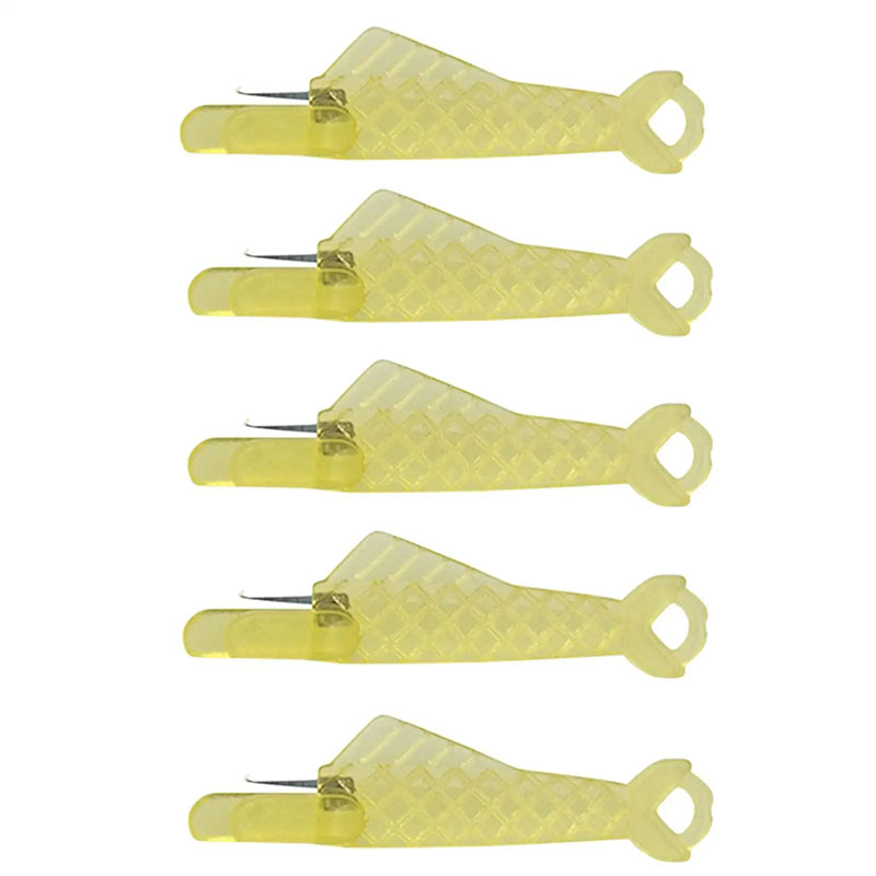 Mini enhebrador de agujas, herramienta de bricolaje para el hogar, dispositivo de máquina de coser a mano, aguja de hilo, accesorios de costura de punto de plástico cruzado, 5/10/30 Uds.: Amarillo claro