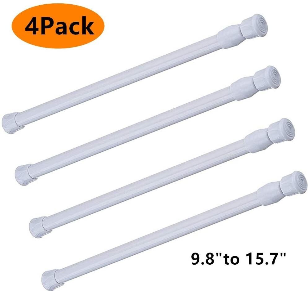 Adjustable Telescoping Shower Curtain Rods Accessories Extendable Tension Pole Rod Hanger Loaded Bathroom Product 4 Pack #YJ: A