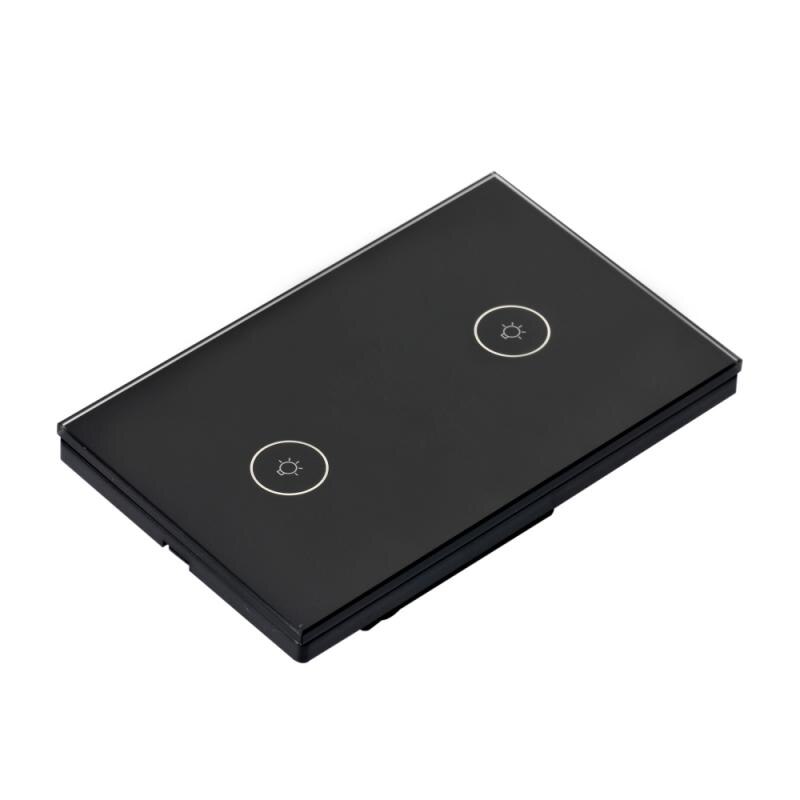 Smart Wifi Touch Switch Required Smart Home 1/2/3 Gang Light Switch Accessories Support Alexa Google Home Tuya App: black2gang