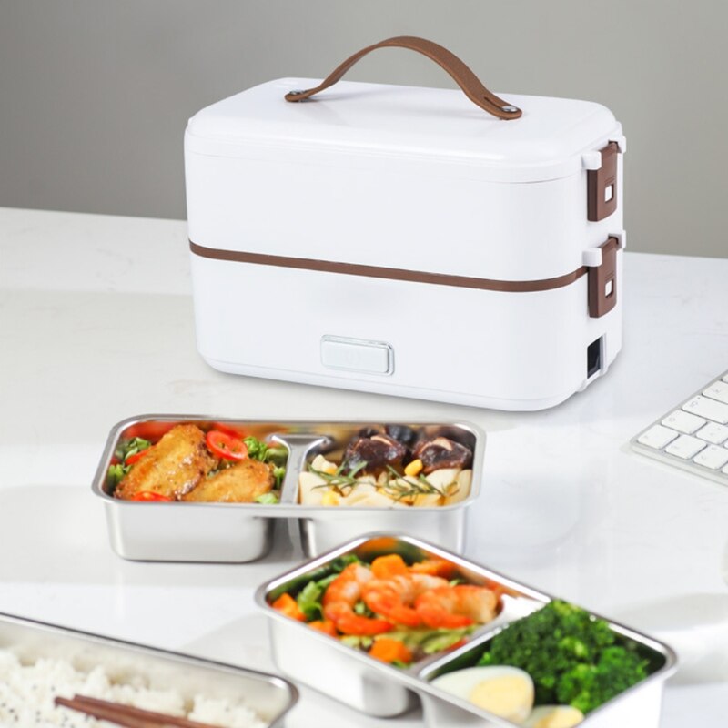 Fiambrera eléctrica de calefacción de una sola/doble capa enchufe de la UE/EE. UU., contenedor de preservación de alimentos, vajilla de aislamiento portátil, Alimentos S