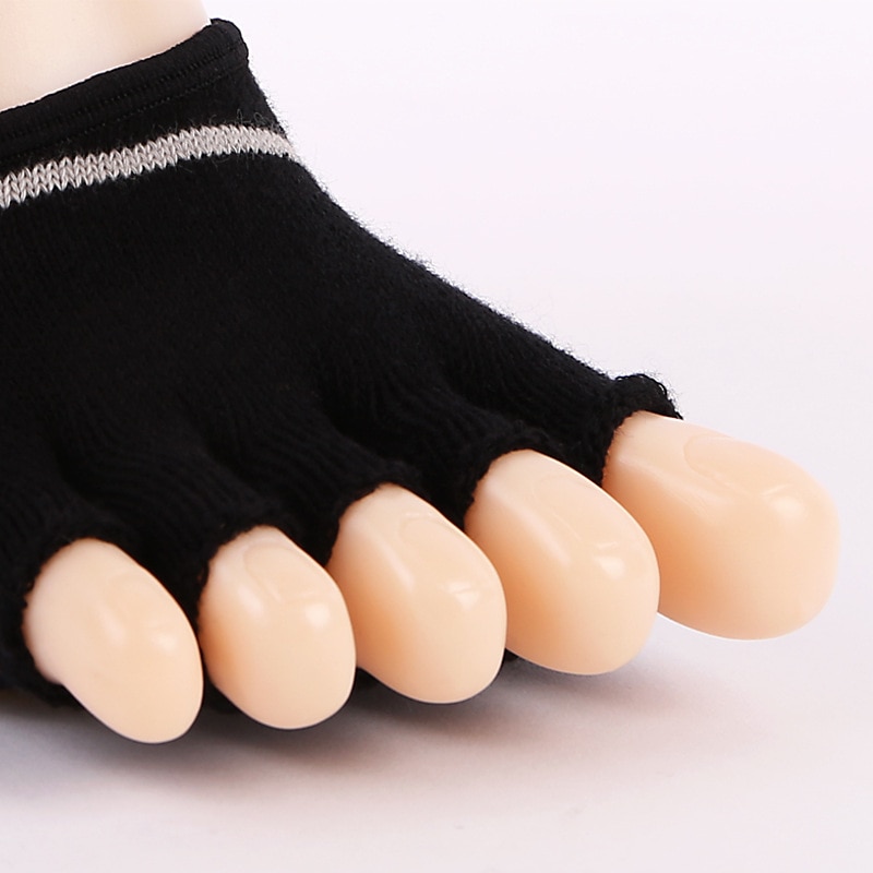 Yoga-socken für damen und herren, aus baumwolle, hinten offen, rutschfest, offene zehen, halbzehenfest, pilates-, fitness-, ballett- und sportsocken, hausschuhe