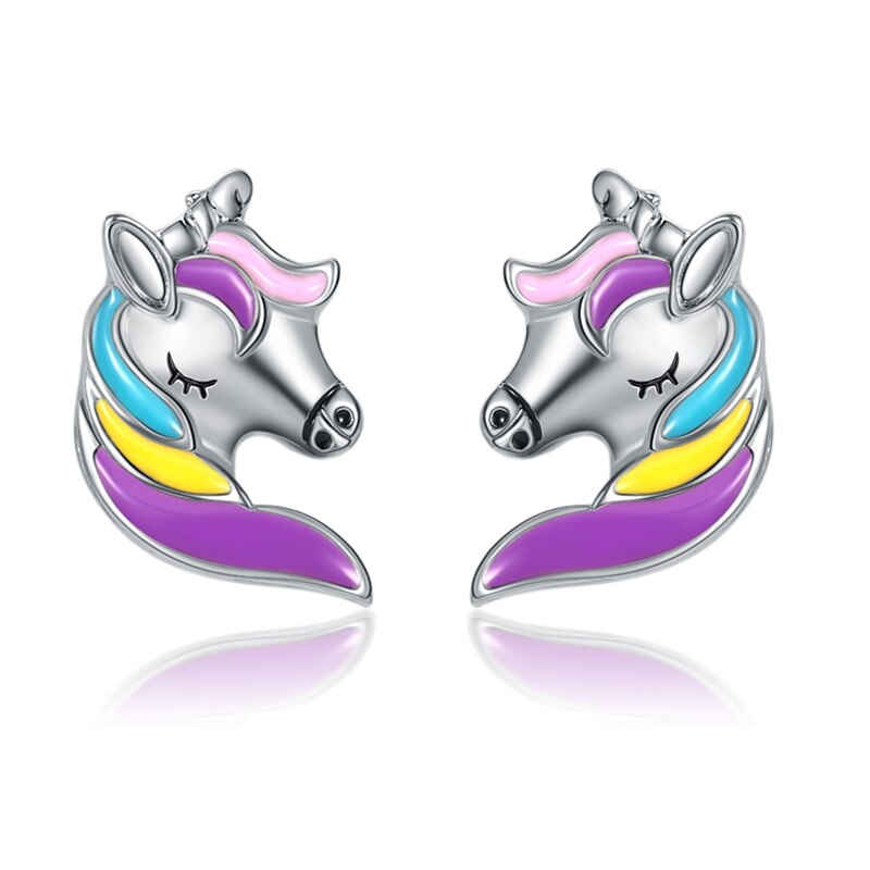 Boucles d'oreilles licorne pour petite fille, bijoux en cristal, chat, papillon, arc-en-ciel, cœur, étoile, de noël, tendance: Style 17