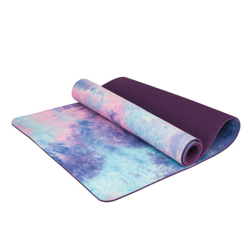 5mm camping-übungsmatte, massagematte, fitnessstudio-sportmatte, yogamatte, wildleder, batik, rutschfest, fitness, gewichtsverlust, pilates, schlankheitsmatte, aerobic-yogamatte