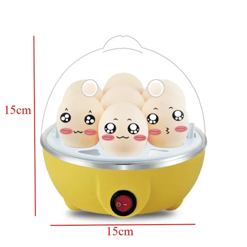 Eggkoker automatisk avstengning hjemme 7 egg multifunksjonell dampet eggkrem kokt eggdampmaskin frokost: Hvit / Eu