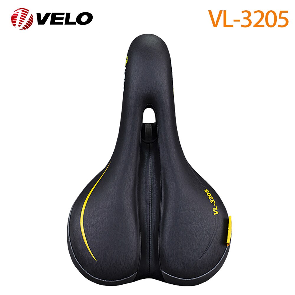 Velo-3205 Bicycle Saddle Pro Mtb Saddle Wide Comfort Soft Cushion Bike Seat Men Padded Saddle For Bike Pu Leather Bicycle Saddle