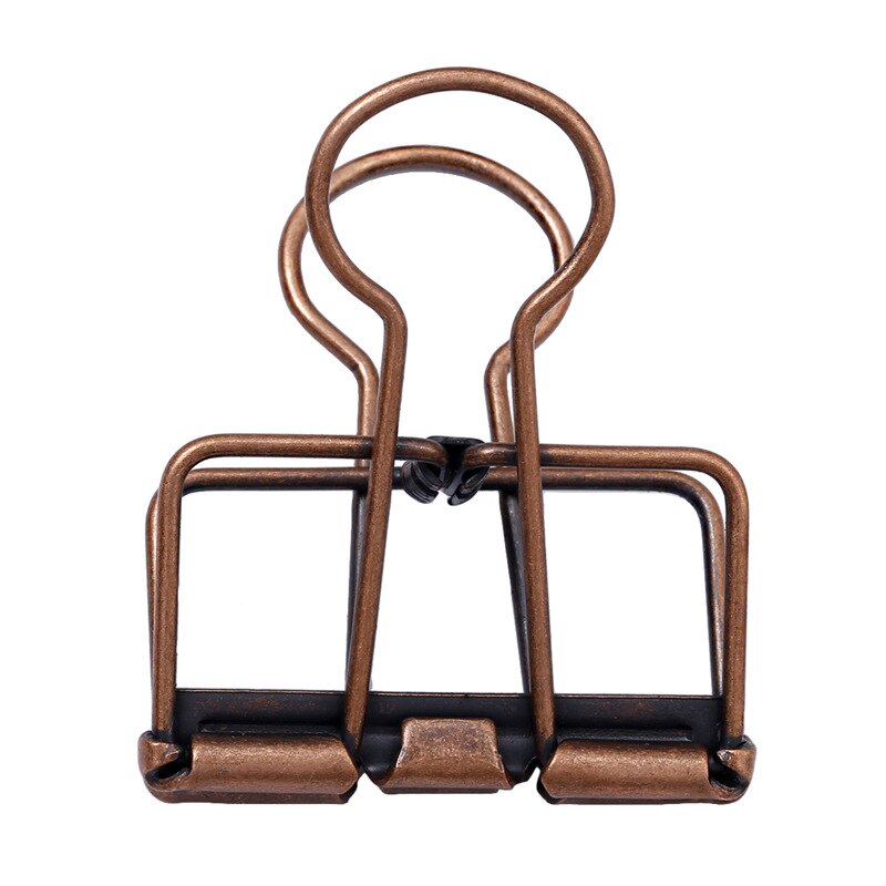 Dailylike 1PC Colorful Binder Clip Creasing Edges Metal Clip File Clips for School Office Medium Paper Clip Bookbinding Tool: E