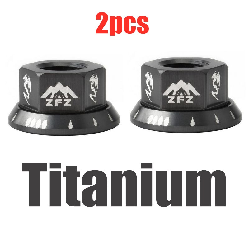 2PCS Bicycle Hub Nut M10 Fixed Gear MTB Road Bike Screw Bolt Aluminum Alloy: Titanium-2pcs