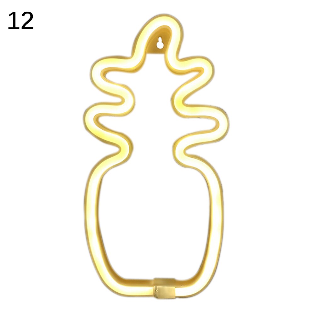 Cool hult flamingo hjerte ananas form bryllupsfest nat lys indretning neon lampe: 12
