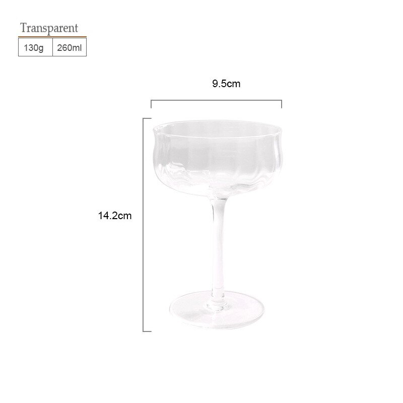 Ins Tulip Wine Glass Lead Free Glass Gold Painting Colourful Champagne Juice Cup Simple Wine Cup Crystal Glass: 02